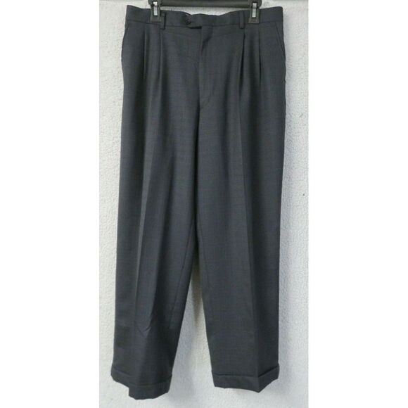 Mens Manzini Uomo 3 Button Suit Size 44R 33x29 Blue Check Super 120s Wool Italy - Picture 5 of 12